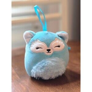 Squishmallows DABNEY THE AQUA BLUE FOX Fuzzy Belly 4" Kellytoy Plush
